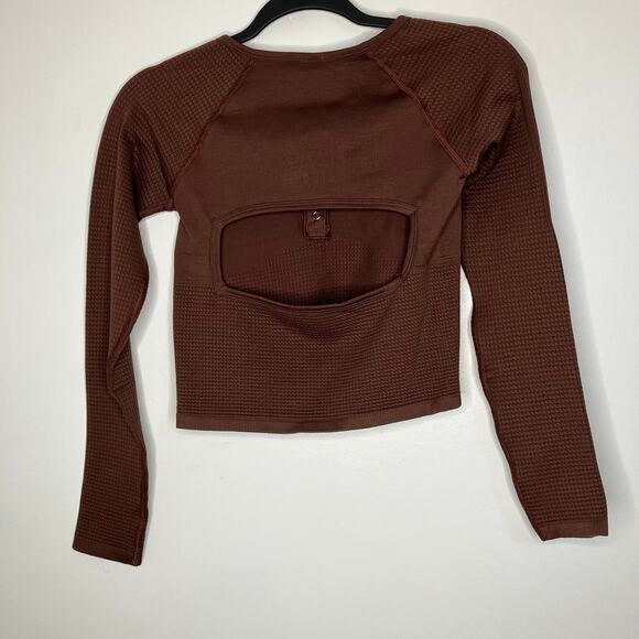 NWT FREE PEOPLE FP Movement Women's Bail Out Long Sleeve Layer Cocoa Brown M/L - Picture 3 of 5